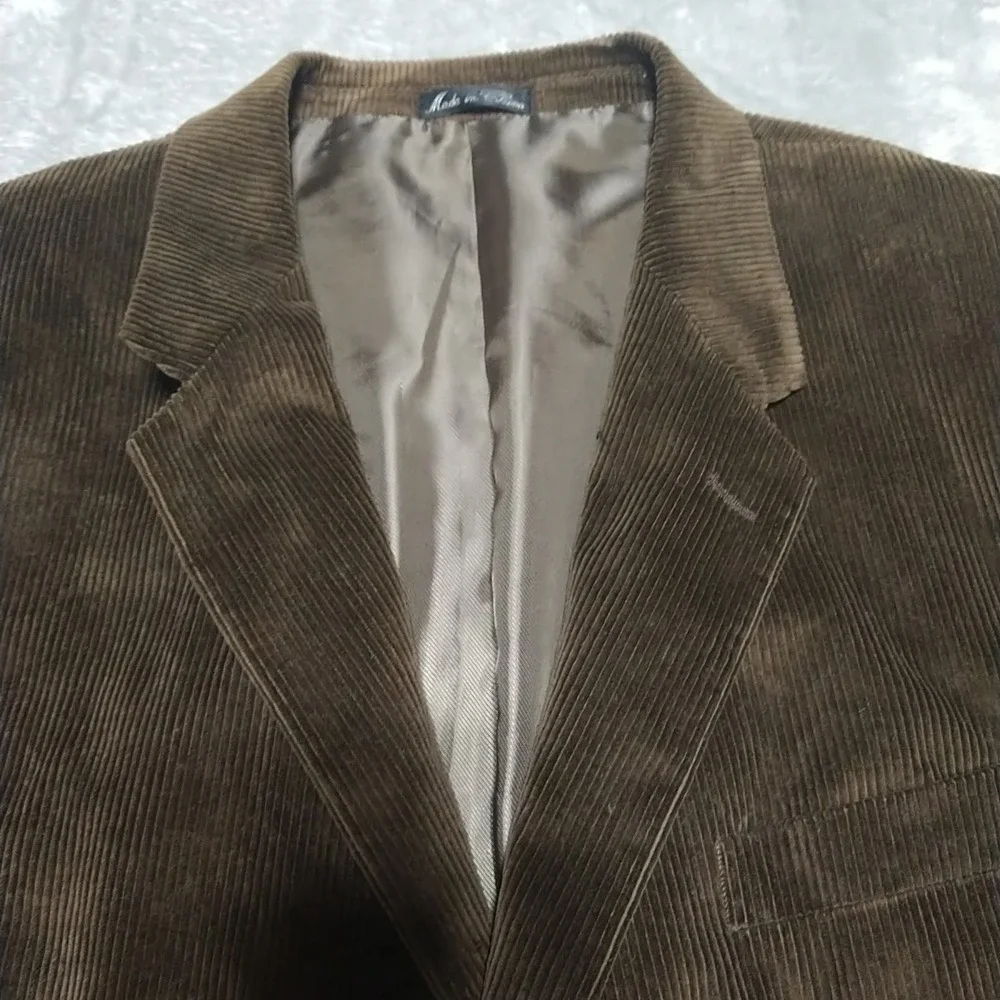 Calvin America Corduroy Blazer Men 50R Brown Vintage 90s Classic 2 Button Sporty